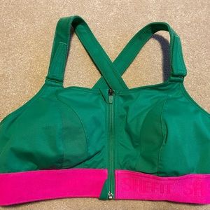 Shefit Ultimate Sports Bra 2Luxe with pads- Green and Pink